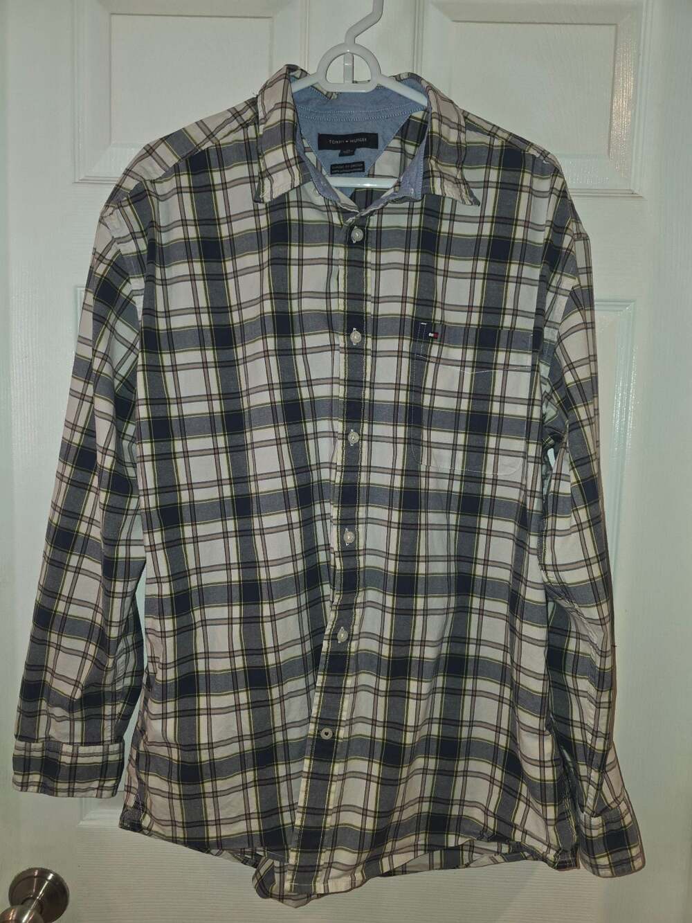 Tommy Hilfiger Men's Long Sleeve Plaid Button-Up Shirt, Size XL